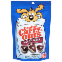 Canine Carry Outs Dog Snacks, Beef Flavor, Steak Bites - 4.5 Ounce 