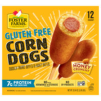 Foster Farms Corn Dogs, Gluten Free, Honey Crunchy Flavor - 12 Each