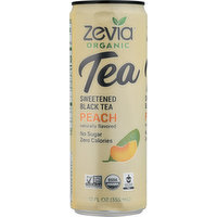 Zevia Black Tea, Organic, Sweetened, Peach - 12 Fluid ounce 