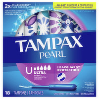 Tampax Tampons, Ultra Absorbency, Unscented - 18 Each 