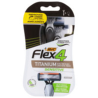 BiC Razors, Titanium, Sensitive - 3 Each