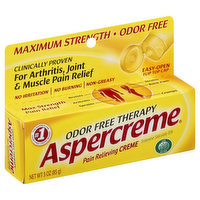 Aspercreme Pain Relieving Creme, Maximum Strength, Odor Free