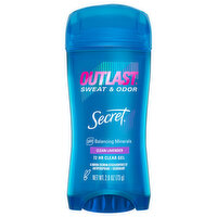 Secret Antiperspirant/Deodorant, Sweat & Odor, Clean Lavender, Clear Gel