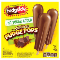 Fudgsicle Frozen Dairy Dessert Pops, No Sugar Added, The Original Fudge Pops, 18 Pack - 18 Each