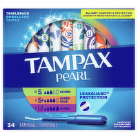 Tampax Tampons, Unscented, Triple Pack