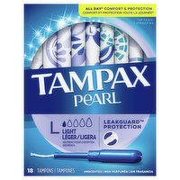 Tampax Tampons, Light Absorbency, Unscented - 18 Each 