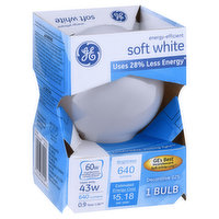 GE Light Bulb, Incandescent, Soft White, 43 Watts - 1 Each