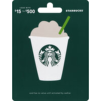 Starbucks Gift Card, $15 to $500 - 1 Each 