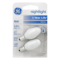 GE Light Bulbs, Nightlight, White, 4 Watts