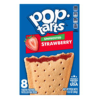 Pop-Tarts Toaster Pastries, Strawberry, Unfrosted, 8 Pack - 8 Each 