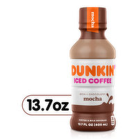 Dunkin' Iced Coffee, Mocha, Rich + Chocolatey - 13.7 Ounce 