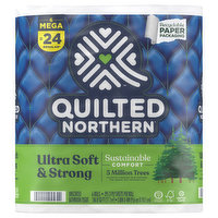 Quilted Northern Bathroom Tissue, Unscented, Mega Rolls, 2-Ply - 6 Each 