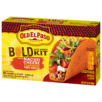 Old El Paso Taco Dinner Kit, with Nacho Cheese Flavored Taco Shells, Bold