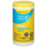 Simply Done Wipes, Disinfecting, Lemon Scent - 75 Each 