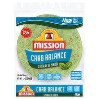 Mission Tortilla Wraps, Carb Balance, Spinach Herb