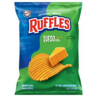 Ruffles Potato Chips, Queso Cheese Flavored - 8 Ounce 