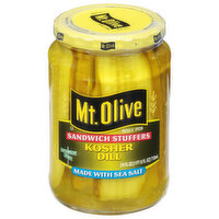 Mt Olive Pickles, Kosher Dill, Sandwich Stuffers - 24 Fluid ounce 