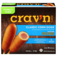 Crav'n Flavor Corn Dogs, Classic, Honey Crunchy Flavored Batter, Family Size