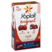 Yoplait Yogurt, Low Fat, Strawberry & Mixed Berry