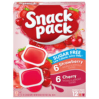 Snack Pack Juicy Gels, Sugar Free, Strawberry & Cherry, Family Pack - 12 Each 