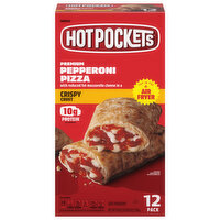 Hot Pockets Sandwiches, Premium, Pepperoni Pizza, Crispy Crust, 12 Pack - 12 Each 