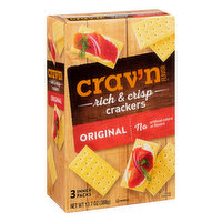 Crav'n Flavor Crackers, Original, Rich & Crisp, - 3 Each 