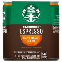 Starbucks Espresso Beverage, Salted Caramel Cream, Premium - 4 Each 