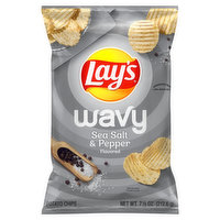 Lay's Potato Chips, Sea Salt & Pepper Flavored, Wavy - 7.5 Ounce 