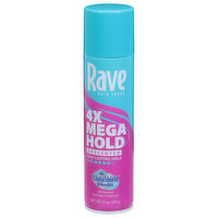 Rave Hair Spray, 4x Mega Hold, Unscented - 11 Ounce 