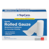 TopCare Rolled Gauze, Sterile - 5 Each 