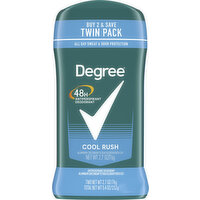 Degree Antiperspirant Deodorant, Cool Rush, 48H, Twin Pack