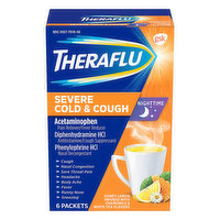 Theraflu Severe Cold & Cough, Nighttime, Honey Lemon Infused - 6 Each 