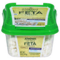Athenos Cheese, Fat Free, Feta, Traditional, Crumbled - 5 Ounce 