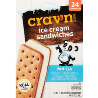 Crav'n Flavor Ice Cream Sandwiches, Vanilla