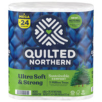 Quilted Northern Bathroom Tissue, Unscented, Mega Rolls, 2-Ply - 6 Each