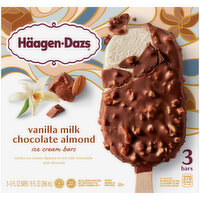 Haagen-Dazs Vanilla Milk Chocolate Almond Ice Cream Snack Bars - 3 Each 