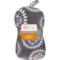 MUkitchen Scrub Sponge, Medallion Gray, Double-Duty - 1 Each 