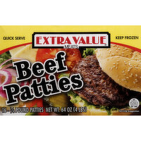 Extra Value Meats Patties, Beef - 16 Each 