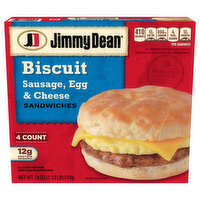 Jimmy Dean Sandwiches, Sausage, Egg & Cheese, Biscuit