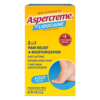Aspercreme Foot Cream, Pain Relief + Moisturization, 2 in 1 - 4 Ounce