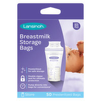 Lansinoh Breastmilk Storage Bags. Presterilized - 50 Each