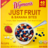 Wyman's Just Fruit & Banana Bites, Strawberries, Maine Wild Blueberries - 4 Each 