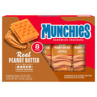 Munchies Sandwich Crackers, Peanut Butter, 8 Packs - 8 Each 