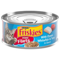 Friskies Wet Cat Food, Prime Filets With Ocean Whitefish & Tuna in Sauce - 5.5 Ounce 