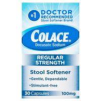 Colace Stool Softener, Regular Strength, 100 mg, Capsules - 30 Each