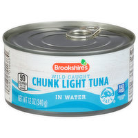 Brookshire's Tuna, in Water, Light, Chunk, Wild Caught - 12 Ounce 