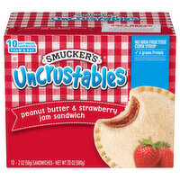 Smucker's Sandwiches, Peanut Butter & Strawberry Jam - 10 Each 