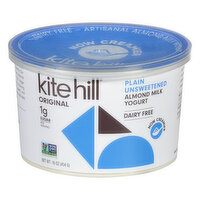 Kite Hill Almond Milk Yogurt, Dairy Free, Plain Unsweetened - 16 Ounce 