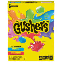 Gushers Fruit Flavored Snacks, Tropical/Strawberry, Variety Pack - 6 Each 