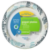 Simply Done Paper Plates, Designer, Everyday - 45 Each 